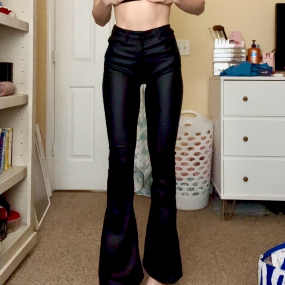 Edikted Flare Leather Pants